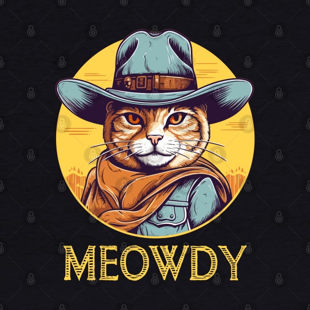 Funny Cat Cowboy Cowgirl Meow Howdy Meowdy by KsuAnn